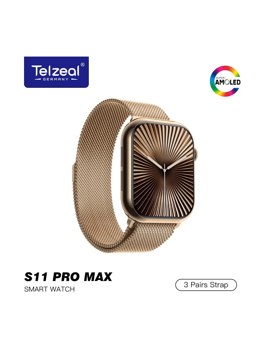 Telzeal S11 Pro Max Smartwatch - AMOLED…