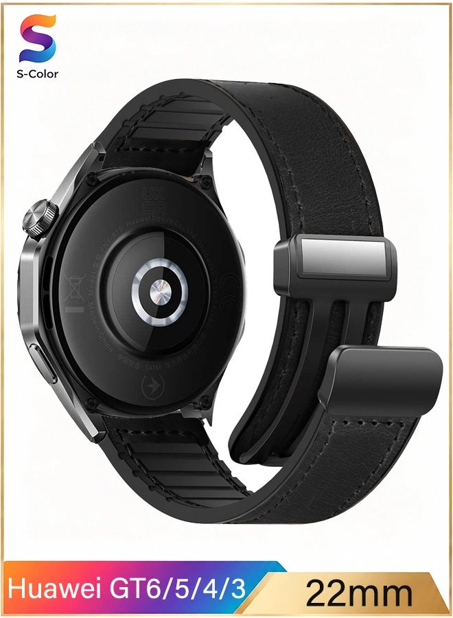 22mm Leather Watch Strap Compatible with Huawei GT6/GT5/GT4/GT3…