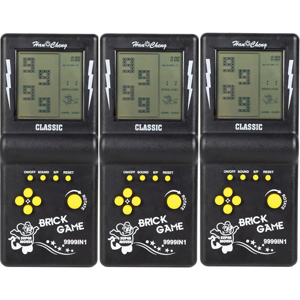 3 Pcs Black Handheld Brick Game Console, 3.5-inch…