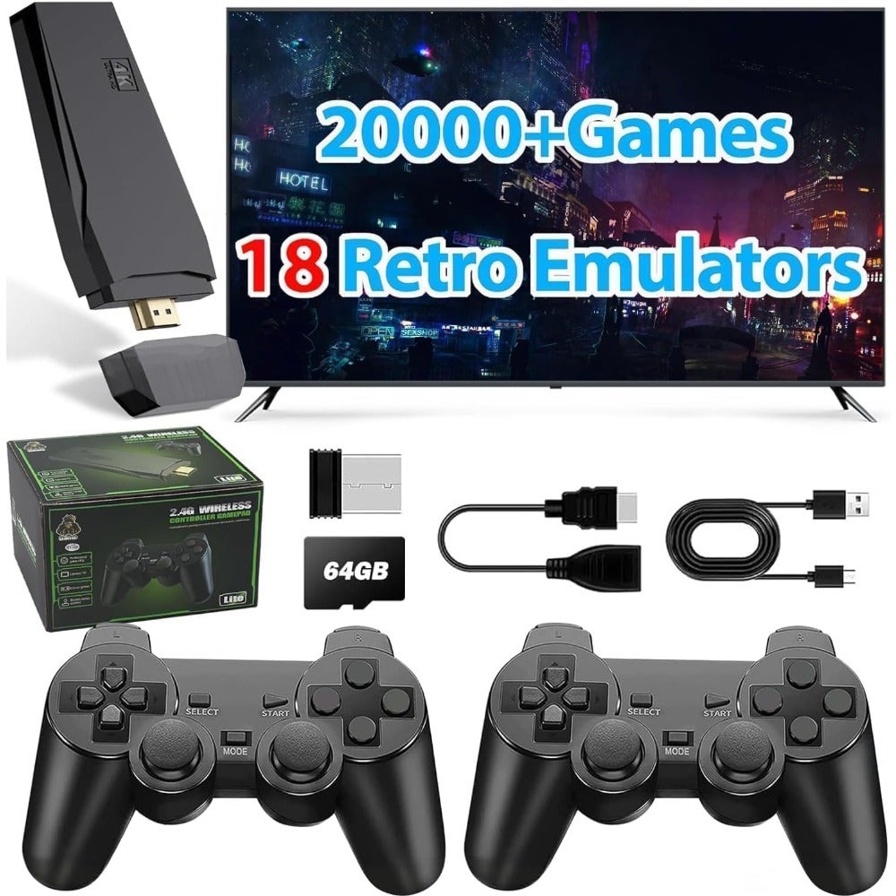 Wireless Retro Game Console Stick Built-In 20000+…