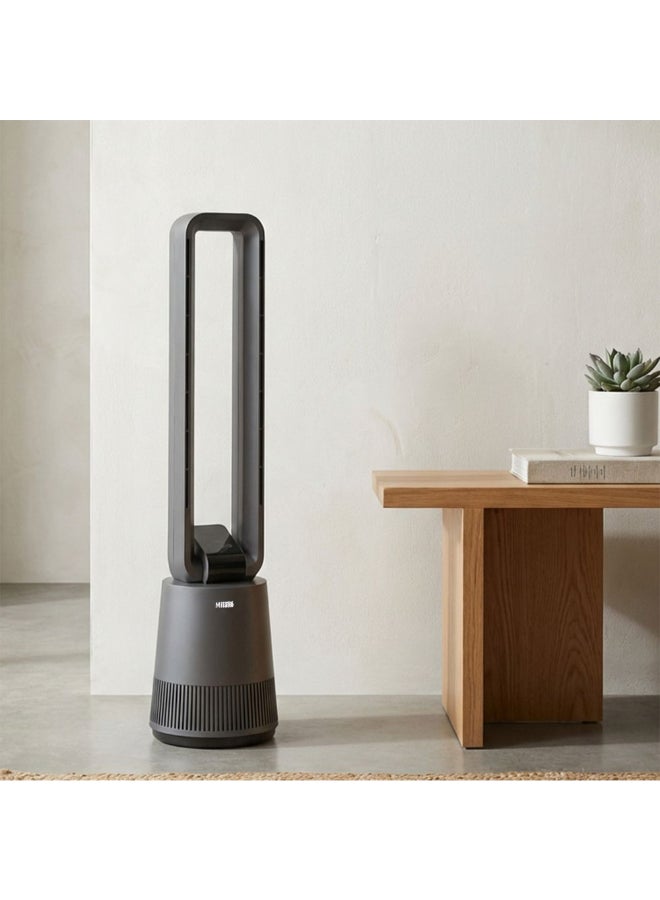 Compare Milano Breeze Bladeless RC Fan 50W  Stylish Grey Design, Remote Control, 1 Year Warranty, Ideal for Home & Office Cooling, 24.5x24.5x97 cm, 6 kg at KSA Price