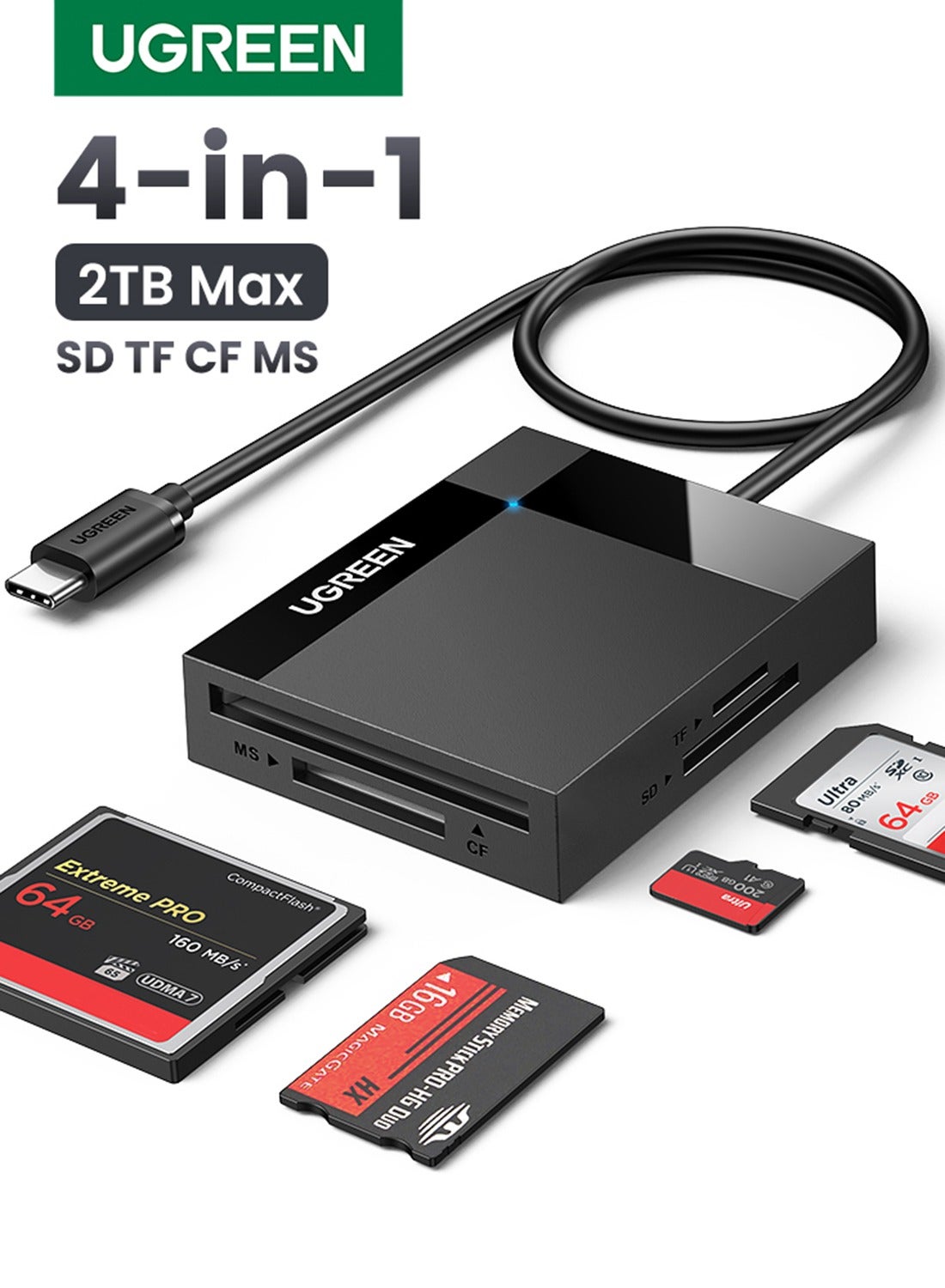 Compare USB C SD Card Reader 4 in1 Memory Card Adapter External SD Micro SD MS CF Compact Flash Camera Card Reader For Macbook Computer PC Laptop iPhone  16 15 Pro Max Galaxy S26 25 Ultra SLR Sports Camer at KSA Price