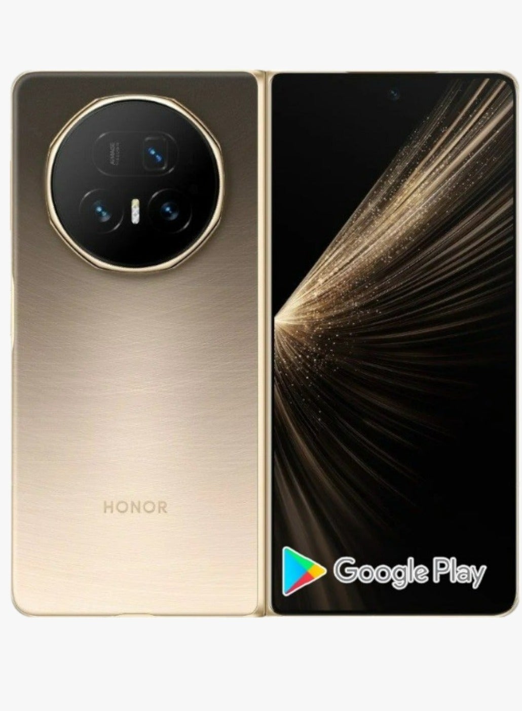Compare Honor Magic V5 Foldable Smartphone 512GB 16GB RAM Dawn Gold NFC |Chinese Spec |6100mAh Battery 66W wired Charge | Snapdragon 8 Elite 3 nm AMOLED 120Hz 7.95 | YOYO AI assistant, AI Ecosystem event | 4.1mm thickness | Android 15, MagicOS 9 | with Google Play Support at KSA Price