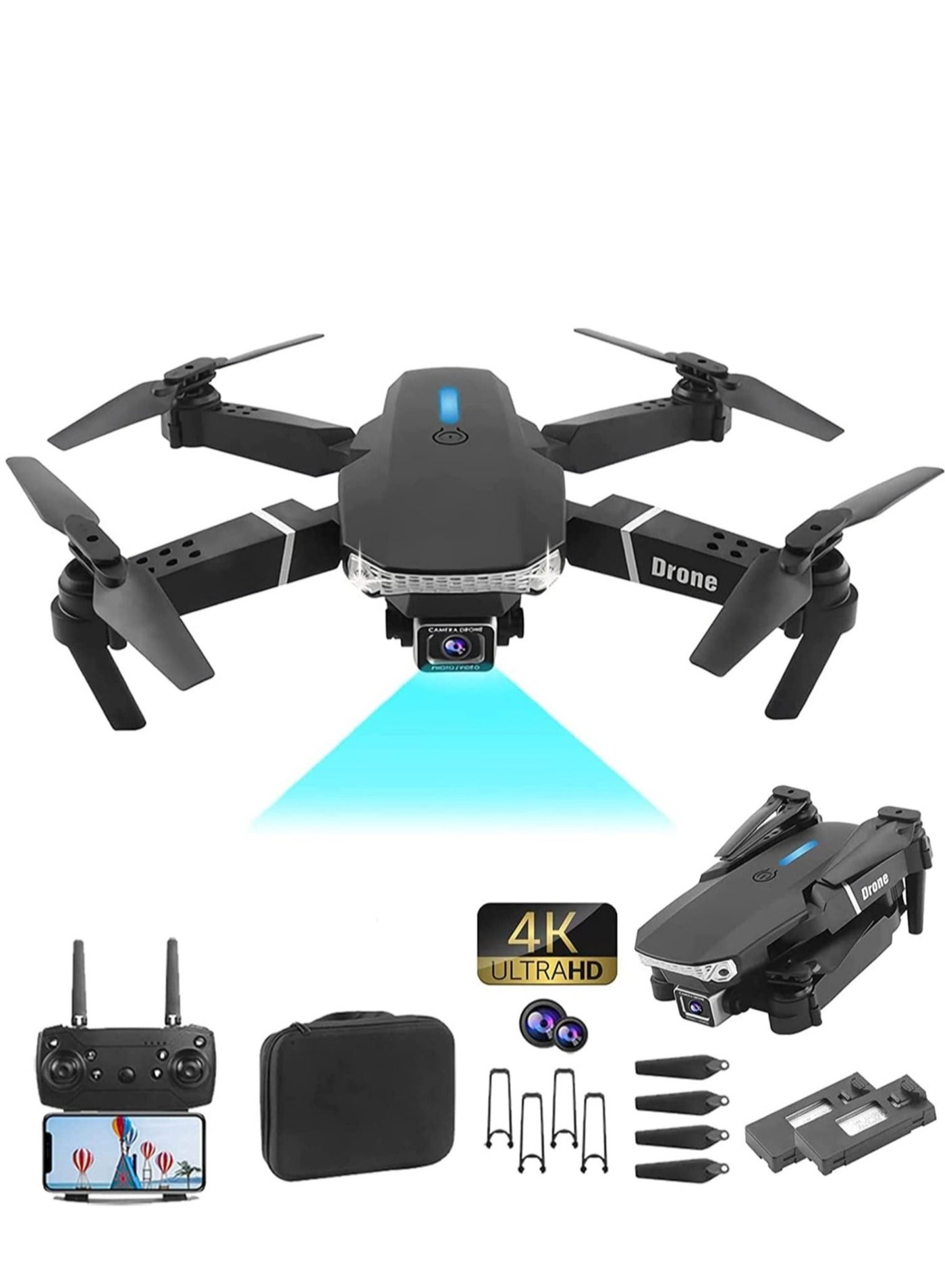 Compare E88 Ayoo Mini Drone – 4K Aerial Footage with Dual HD Cameras, Foldable Design, Long Battery Life, FPV WiFi Streaming, Easy to Fly for Stunning Views & Aerial Photography – UAE Delivery at KSA Price