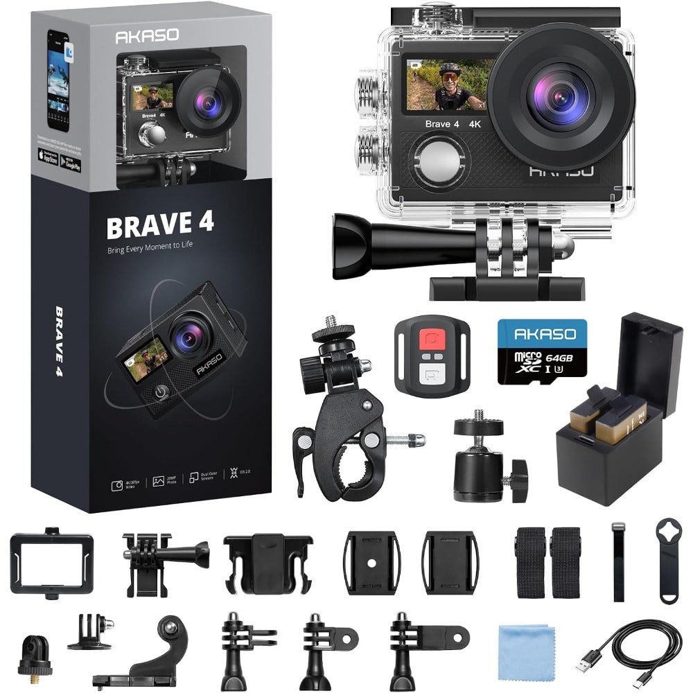 AA Brave 4 4K 30FPS Action Camera + Kingston…
