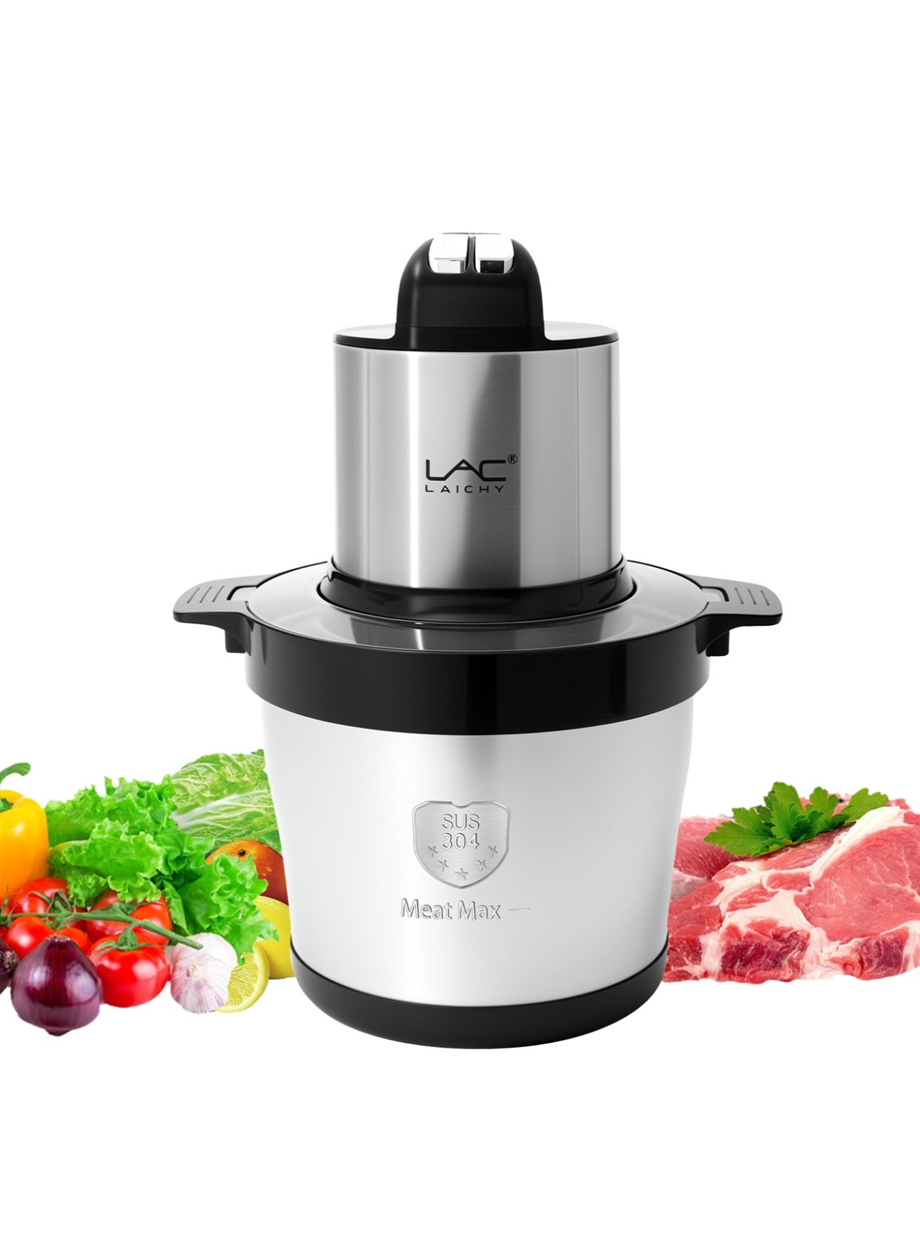 Compare 8 L Large Capacity Food Processors,1500W Electric Meat Grinder Veggie Chopper with Stainless Steel Bowl,3 Speeds,4 BiLevel Blades and Spatula for Meat,Onion,Vegetables,Fruits at KSA Price