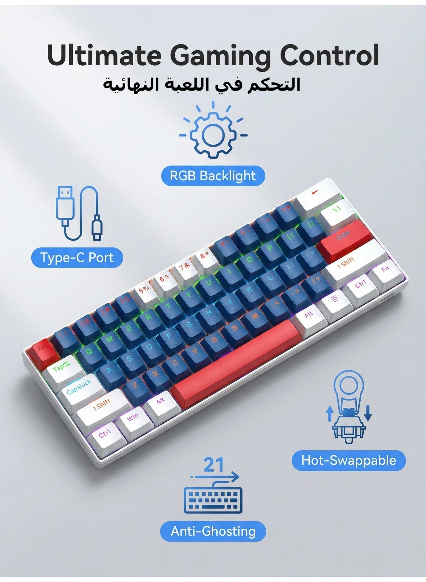 Keyboard mechanical keyboard blue switch RGB keyboard…