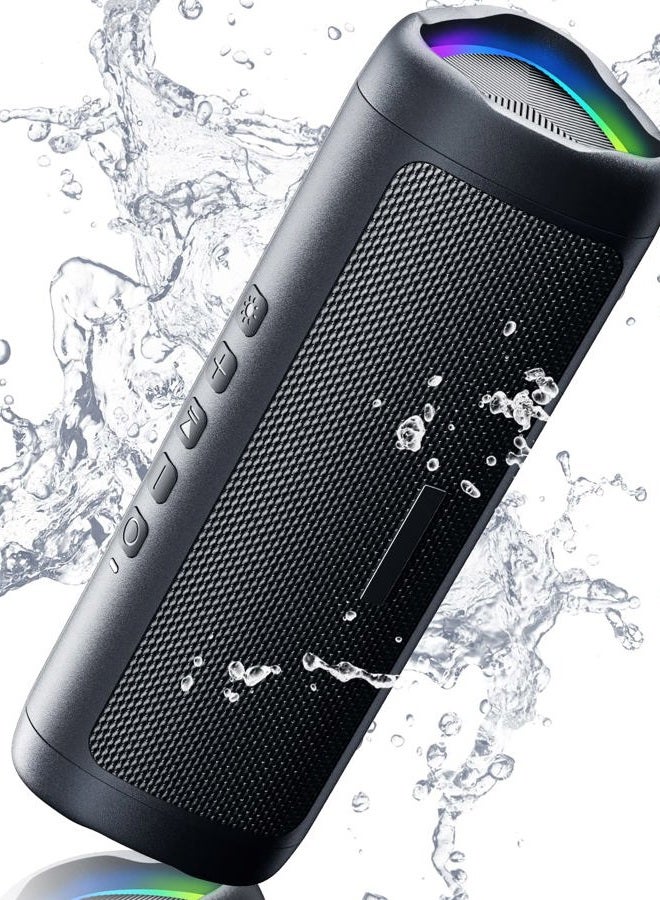 Compare Bluetooth Speaker with HD Sound, Portable Wireless, IPX5 Waterproof, Up to 24H Playtime, TWS Pairing, BT5.3, for HomePartyOutdoorBeach, Electronic Gadgets, Birthday Gift Black at KSA Price