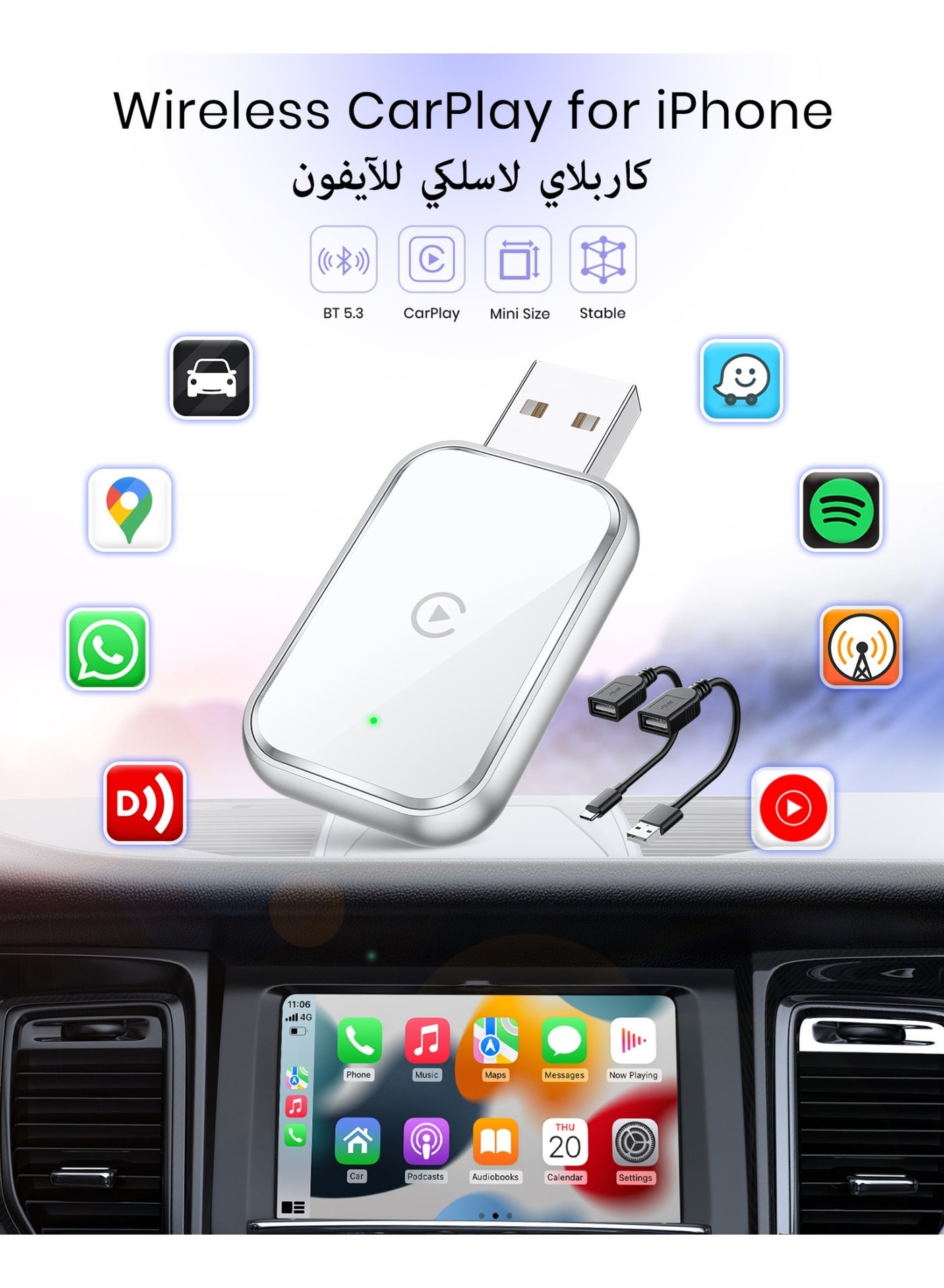Upgrade Wireless CarPlay Adapter for iPhone, Convert…