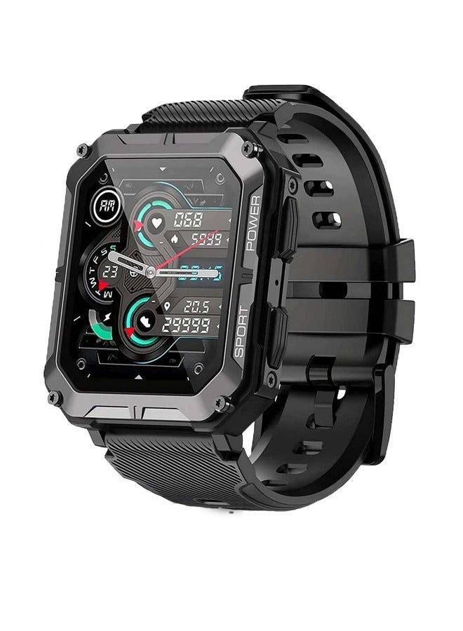 Compare Mens  SmartWatch 1.83Inch HighDefinition Outdoor Tactical Rugged Smart Watch, Heart Rate Sleep Monitoring Fitness Tracking Watch. at KSA Price