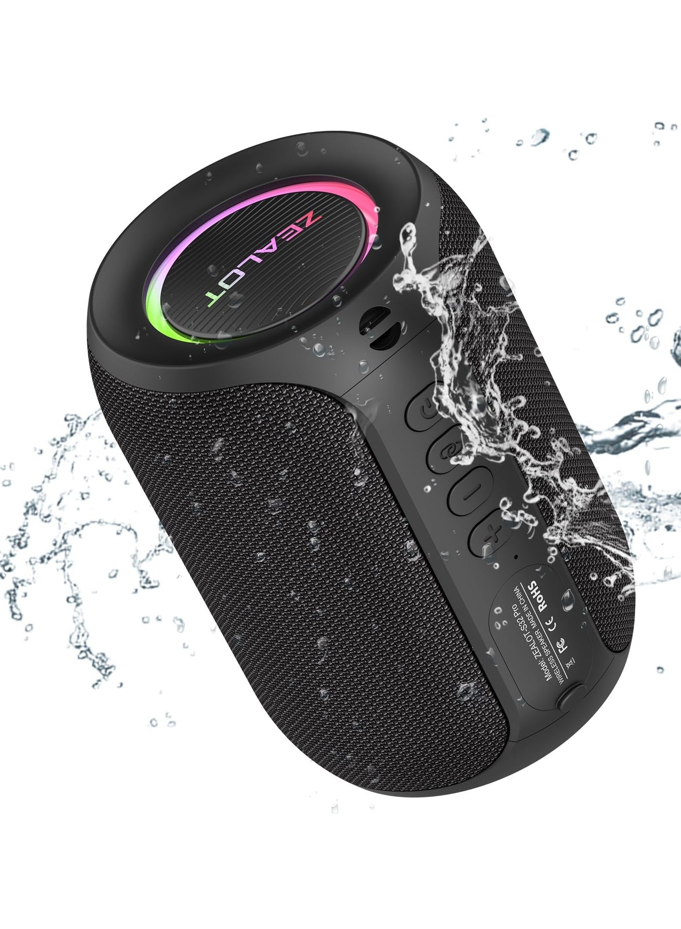 Compare Bluetooth speaker, wireless Bluetooth speaker, 15W portable outdoor speaker, BT5.3USBTFAUX, loud stereo sound, dual pairing, suitable for home parties, pools, and beaches  black at KSA Price