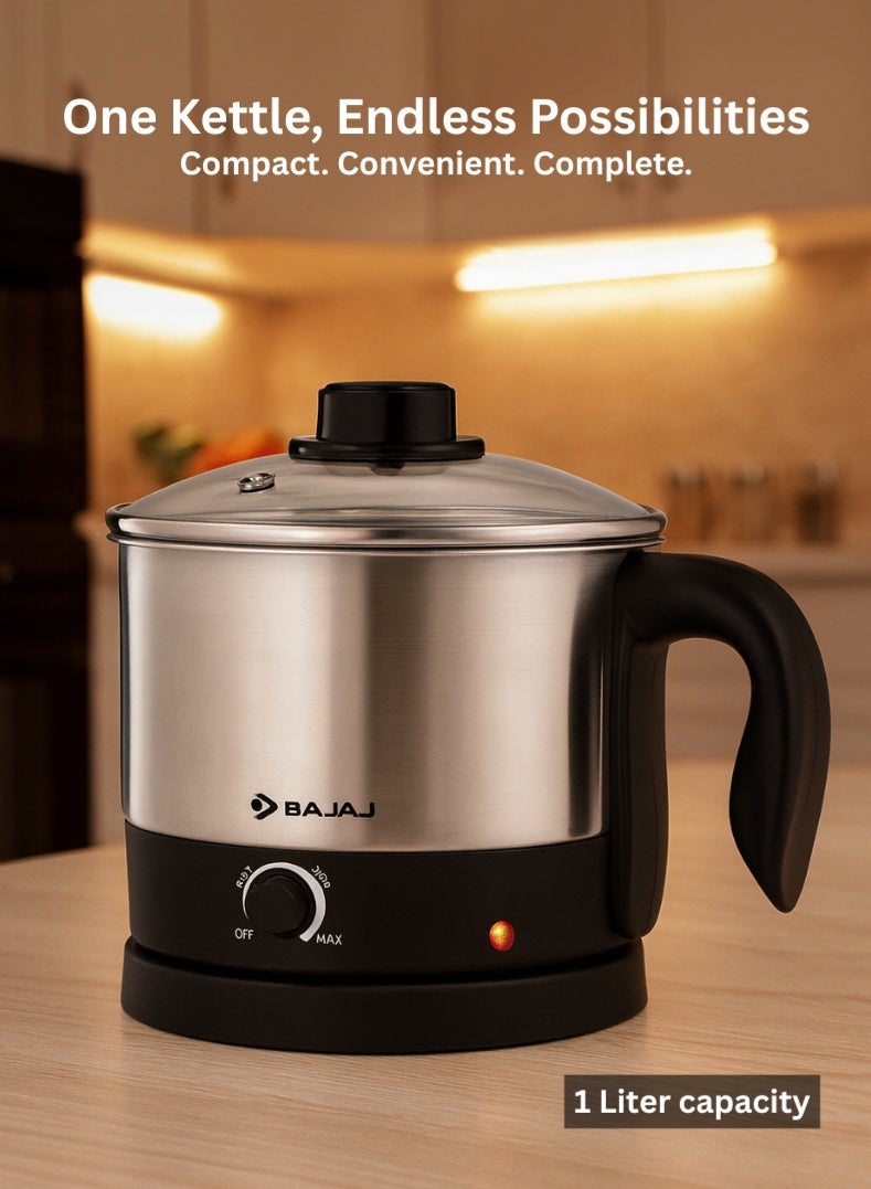Compare KTS 1.0 Multicook Electric Kettle – Multipurpose Kettle with Auto ShutOff, Stainless Steel Body, Overheat Protection, Easy to Clean & Portable for Home and Office 1 L 600 W 670112 SILVER at KSA Price
