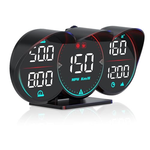 Compare Geloo Digital GPS Speedometer Universal Car HUD Head Up Display for Cars, MPH GPS Speedometer with 3 LCD displays, Speed MPH,KMH, Compass, Time, Driving Fatigue, Speeding Alert for All Vehicles at KSA Price