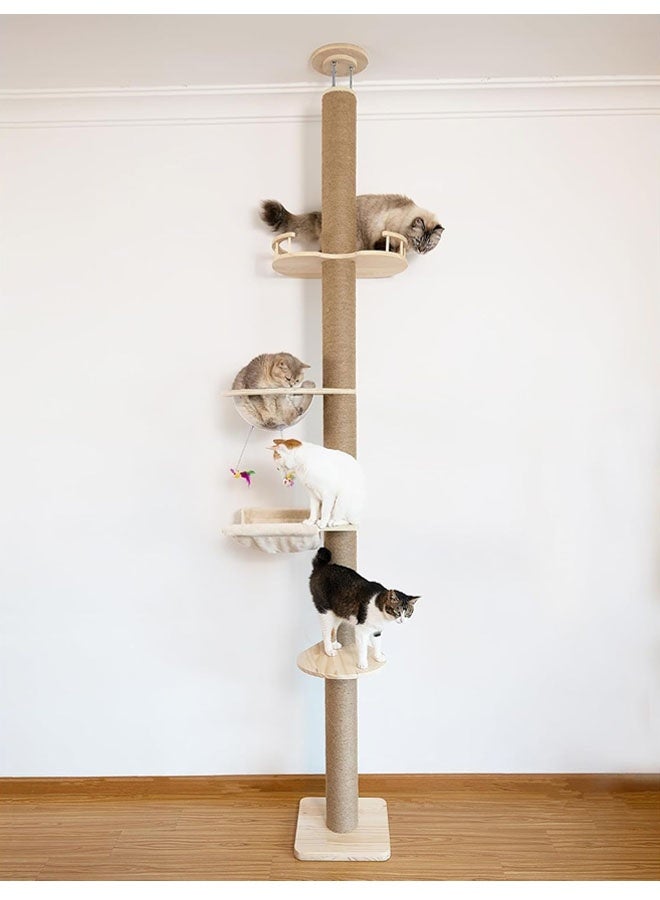 Cat Tree Floor to Ceiling, Natural Sisal Rope…