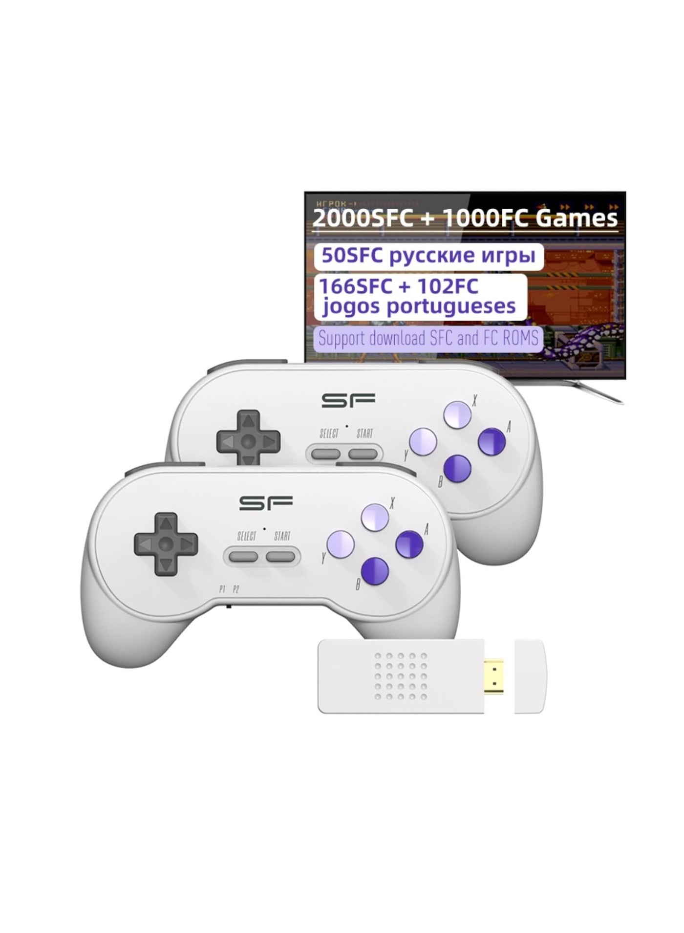 Compare 16 Bit Video Game Console, Special Built in 3000 Classic SFCFC Games, 4K HD TV Output, Retro Game Console with 2 Wireless Controllers for Kids Adults Birthday at KSA Price