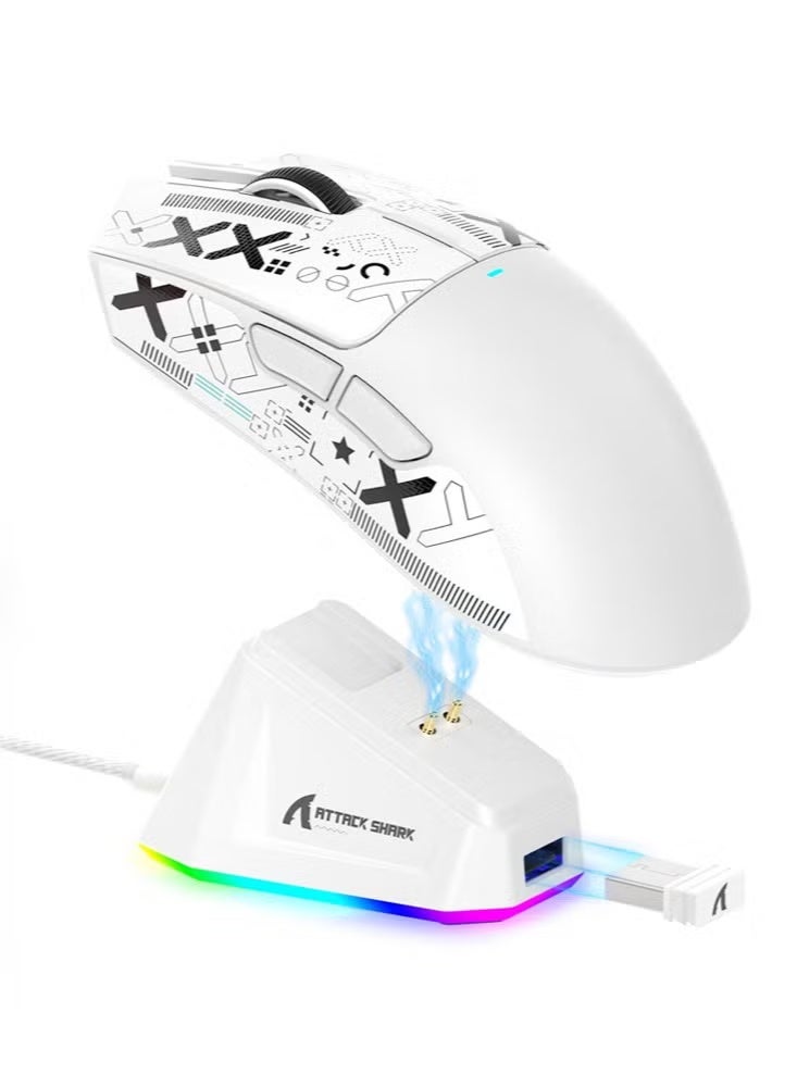 Compare X11 Trimode Bluetooth Wireless Gaming Mouse with with Magnetic Charging Dock, Lightweight Anti Slip Mouse, PixArt PAW3311 Sensor, 22K DPI, BT2.4GhzWired, for PCMAC at KSA Price