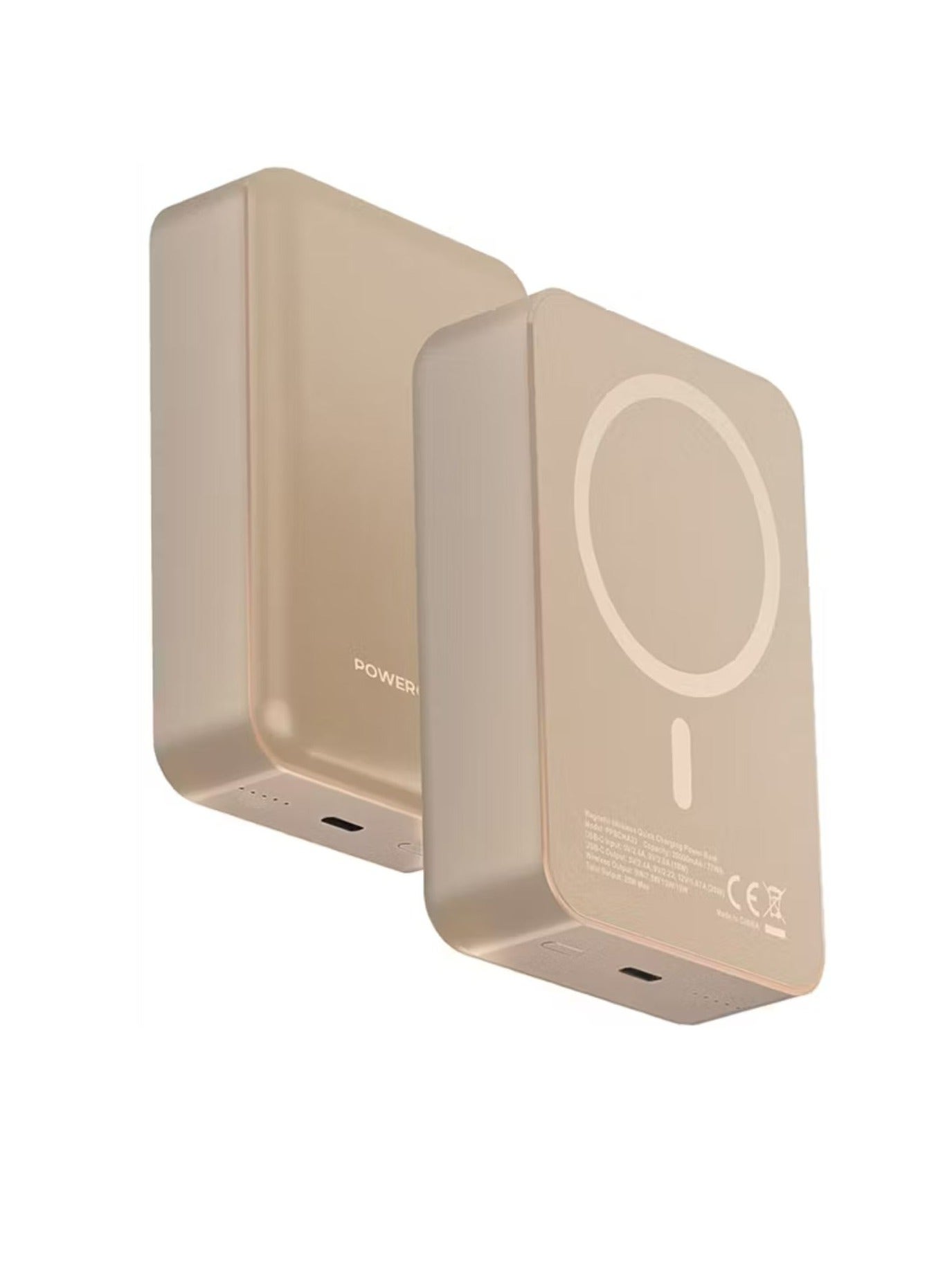 Compare 20000mAh MagSafe Aluminum Power Bank with Battery Level Indicator, Lightweight & Compact Design, Fast & Simultaneous Charging, TypeC Input & Output, 15W Wireless Output  Desert Titanium at KSA Price