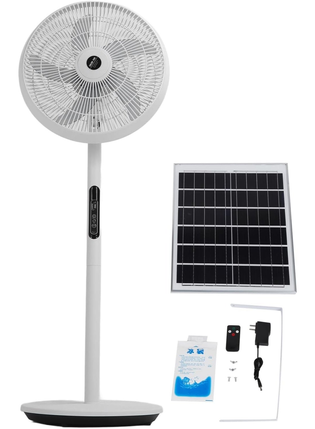 Compare Solar Powered Standing Fan with Portable Panel | Rechargeable Battery Pedestal Fan | 3 Speed Quiet Operation | Remote Control | Oscillating Floor Fan for Bedroom | Home | Office & Travel at KSA Price