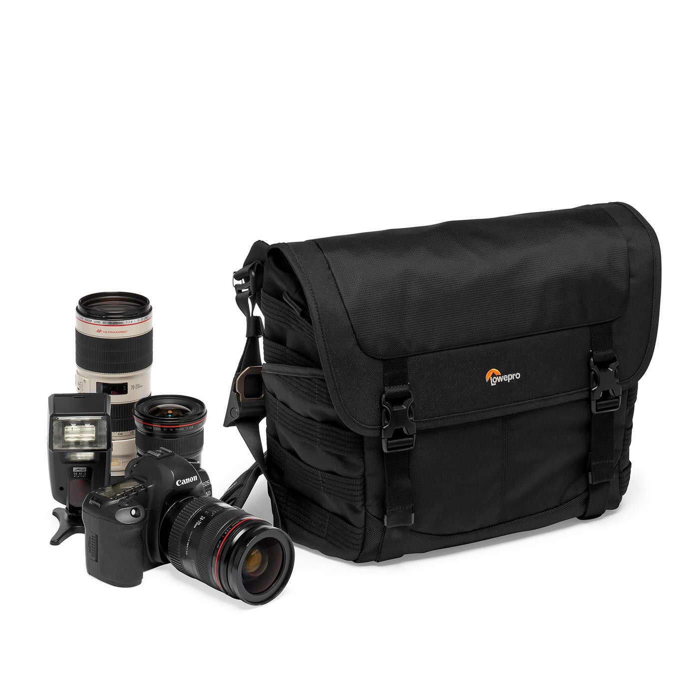 Compare Lowepro ProTactic MG 160 AW II Mirrorless and DSLR Messenger with QuickShelf Divider System Camera Gear to Personal belongings for Mirrorless Like Sony Apha9 LP37266PWW at KSA Price