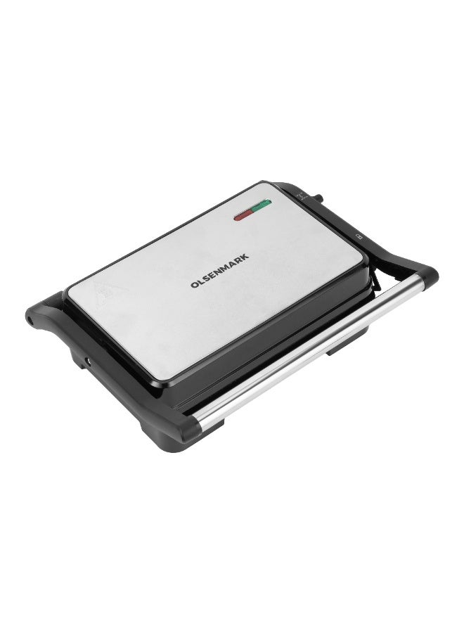 Compare Olsenmark 1000W 2Slice Grill Maker – OMGM7070 | NonStick Plates, 180° Open Grill, Dual Indicator Lights | Perfect for Sandwiches, Panini, Burgers | Black & Silver, 2 Years Warranty 1000 W OMGM7070 Black and Silver at KSA Price