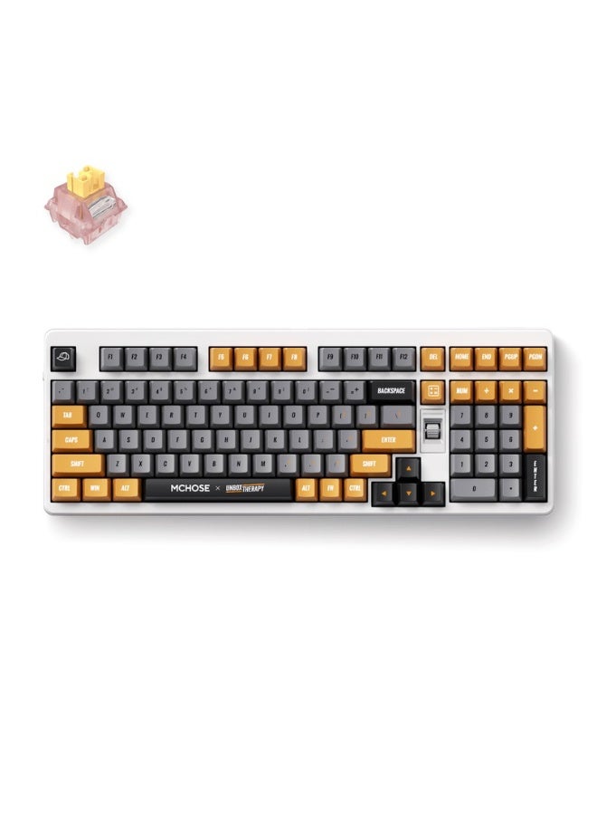 Compare x Unbox Therapy UT98 98% Mechanical Keyboard – Gasket Mount, HotSwappable Silent Peach V3 Switch, TriMode USBC Wireless 2.4GHzBluetooth, 10,000mAh Battery, Aluminum Volume Knob, RGB Backlight, Retro Therapy | HWUT984 at KSA Price