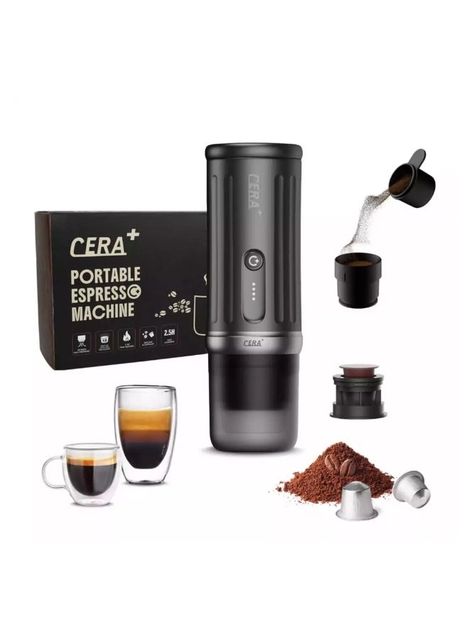 Compare Portable Electric Espresso Maker, 20 Bar Pressure, SelfHeating with USBC, Compatible with NS Pods & Ground Coffee for Travel, Camping, Hiking, Car, Office at KSA Price
