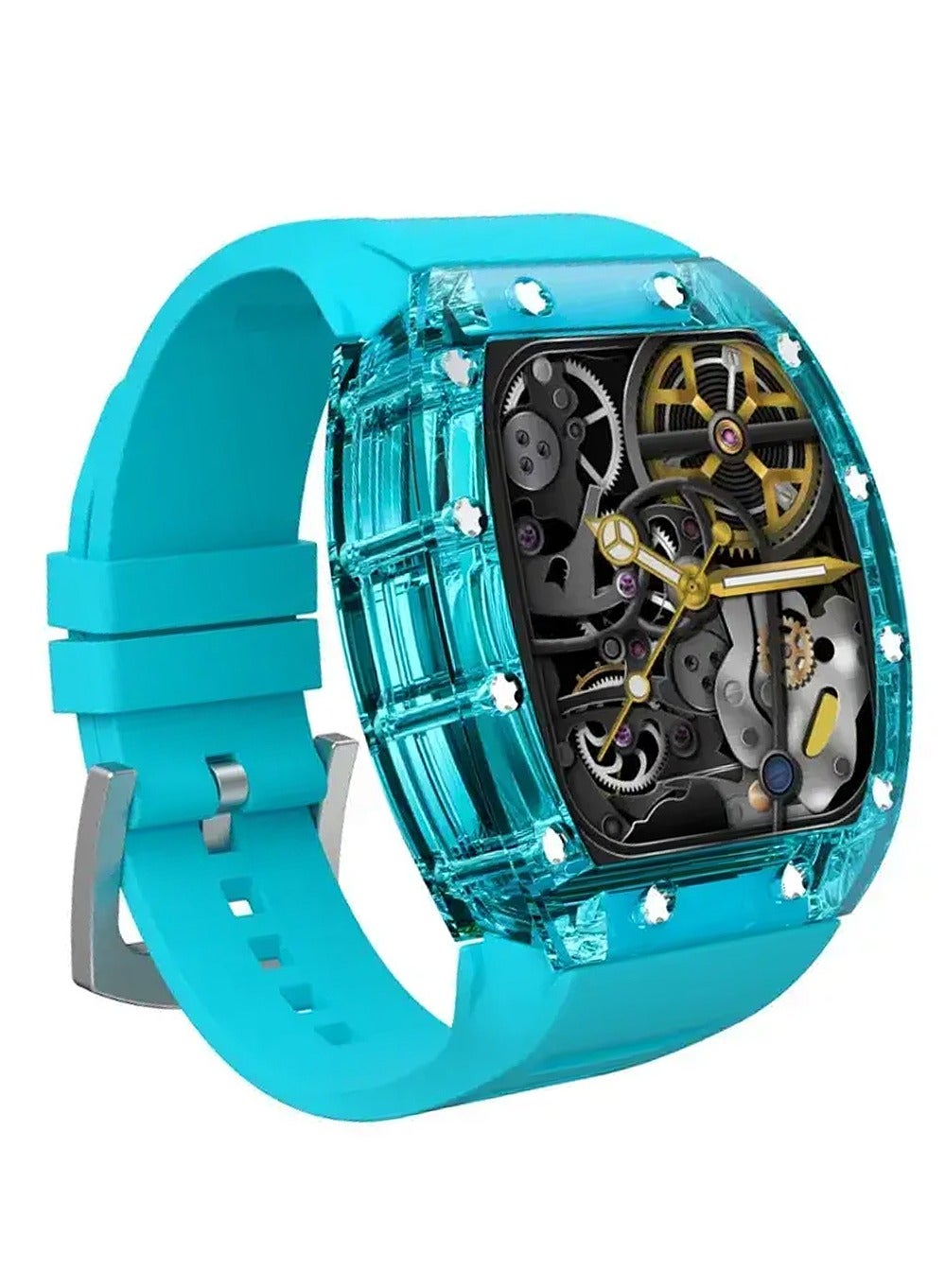 Compare Carlos Santos 1.57 Inches Smart Watch with Power Adapter and Charging Cable Green Lion Blue at KSA Price