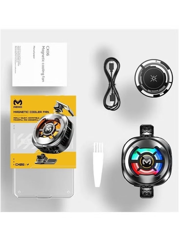 Compare CX06 Magnetic Phone Cooler Fan with Colorful RGB Lights – UltraQuiet Air Cooler for Gaming, Streaming, Charging – Fast Cooling Radiator with Advanced Semiconductor Technology – SnapOn Magnetic Mount for iPhone, Android & All Smartphones – Portable  at KSA Price