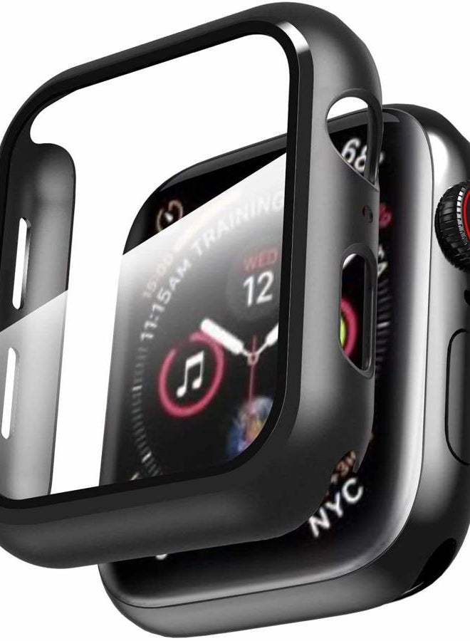 Compare Case Compatible with Apple Watch Series 6SESeries 5Series 4 44mm with Built in Tempered Glass Screen Protector,Overall Protective Hard PC Case UltraThin Cover Black at KSA Price