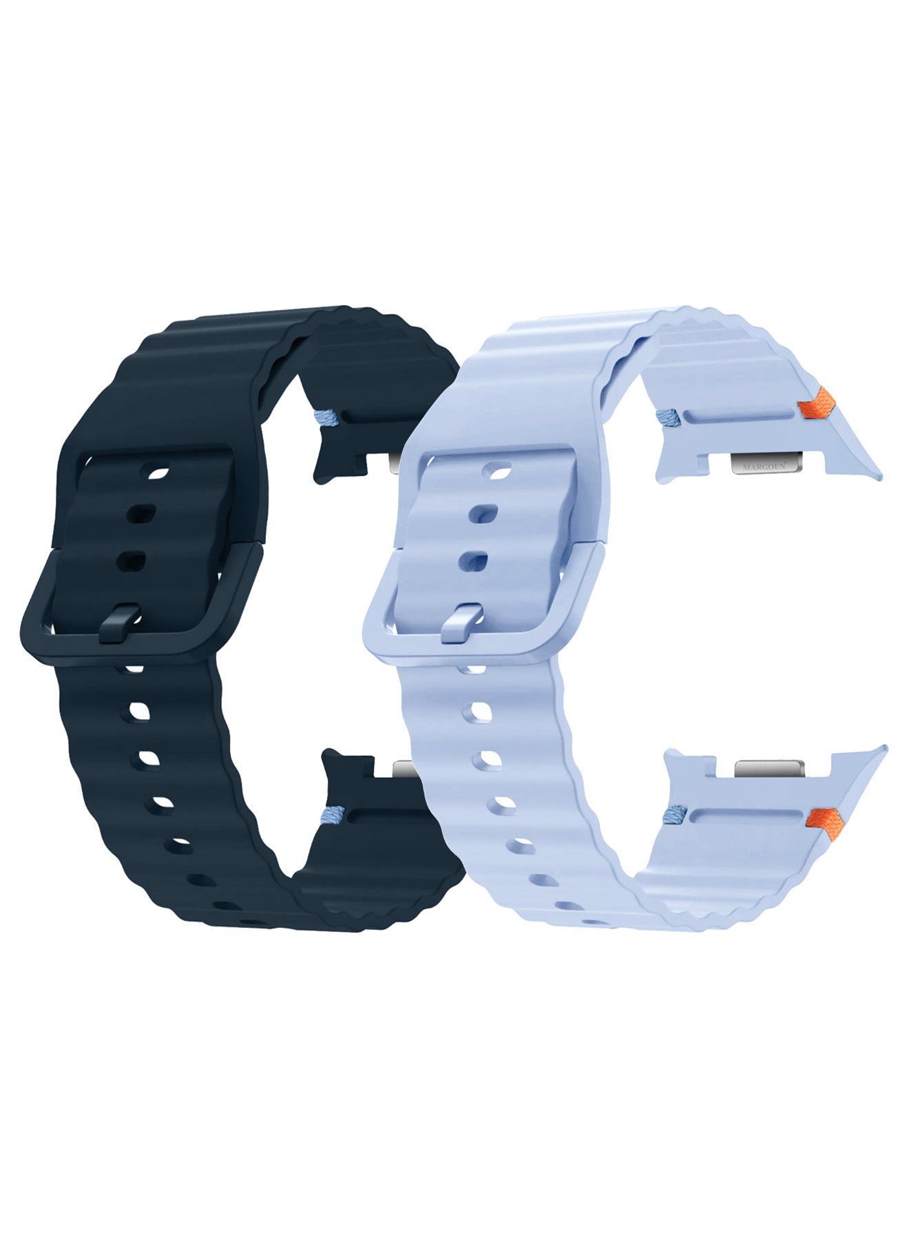 Compare 2 Packs Silicone Ocean Band for Samsung Galaxy Watch 8 Classic 46mm and Watch 8 40mm 44mm  Sport Band Strap Multicolour2 at KSA Price