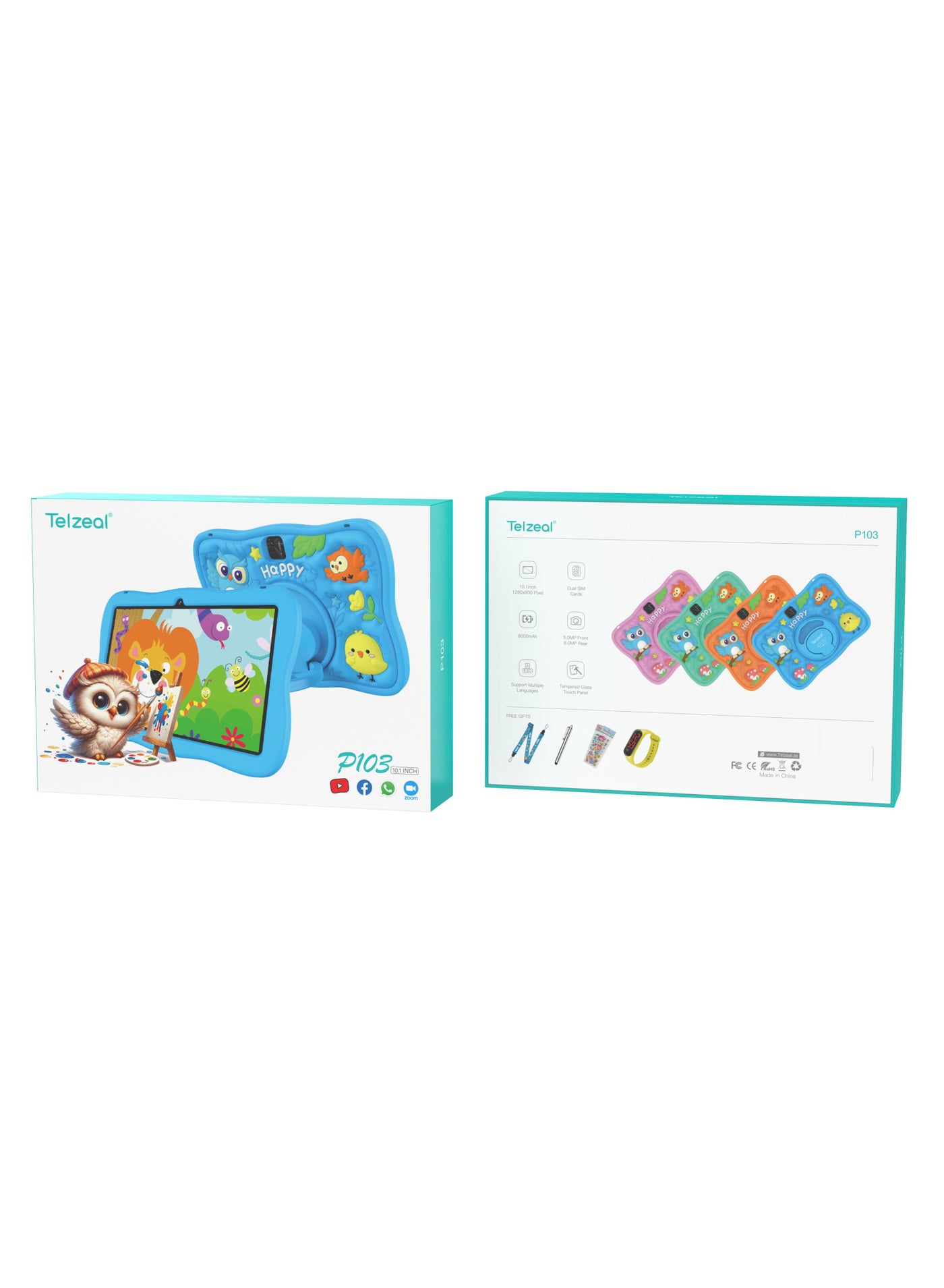 Compare Telzeal P103 Kids Tablet 10.1inch Android 13 with Dual SIM 10000mAh HighCapacity Battery 8GB RAM + 512GB storage Orange at KSA Price