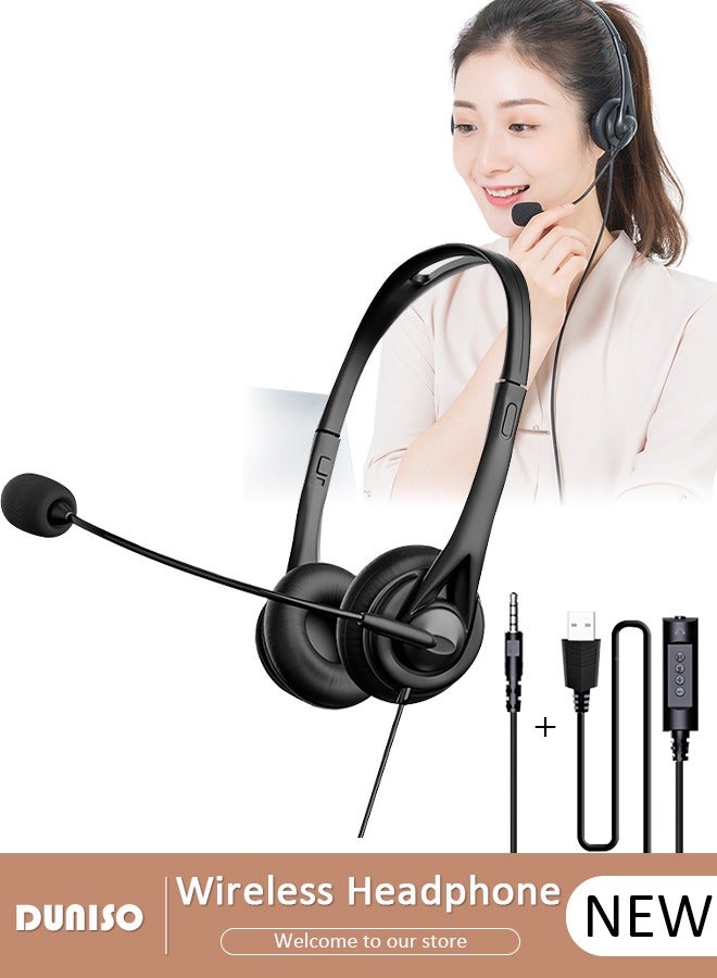 Compare Microphone Headphone with Noise Canceling Headphones for Office, Meetings, Chat, Call Centers Comfortable OverEar Headphones with Rotating Mic at KSA Price