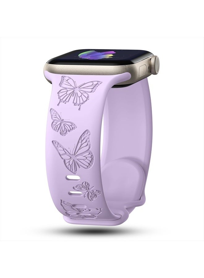 Butterfly Engraved Bands Compatible with Apple Watch…