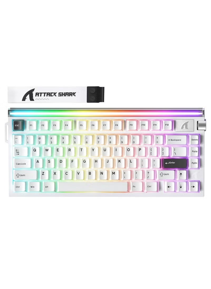 Compare R85 HE Wired 75% Hall Effect Rapid Trigger Mechanical RGB Gaming Keyboard with 8K Polling,0.05mm RT Accuracy,0.08MS Latency,Magnetic Switch,5 Layer Sound Damped,Driver for PCStar White at KSA Price