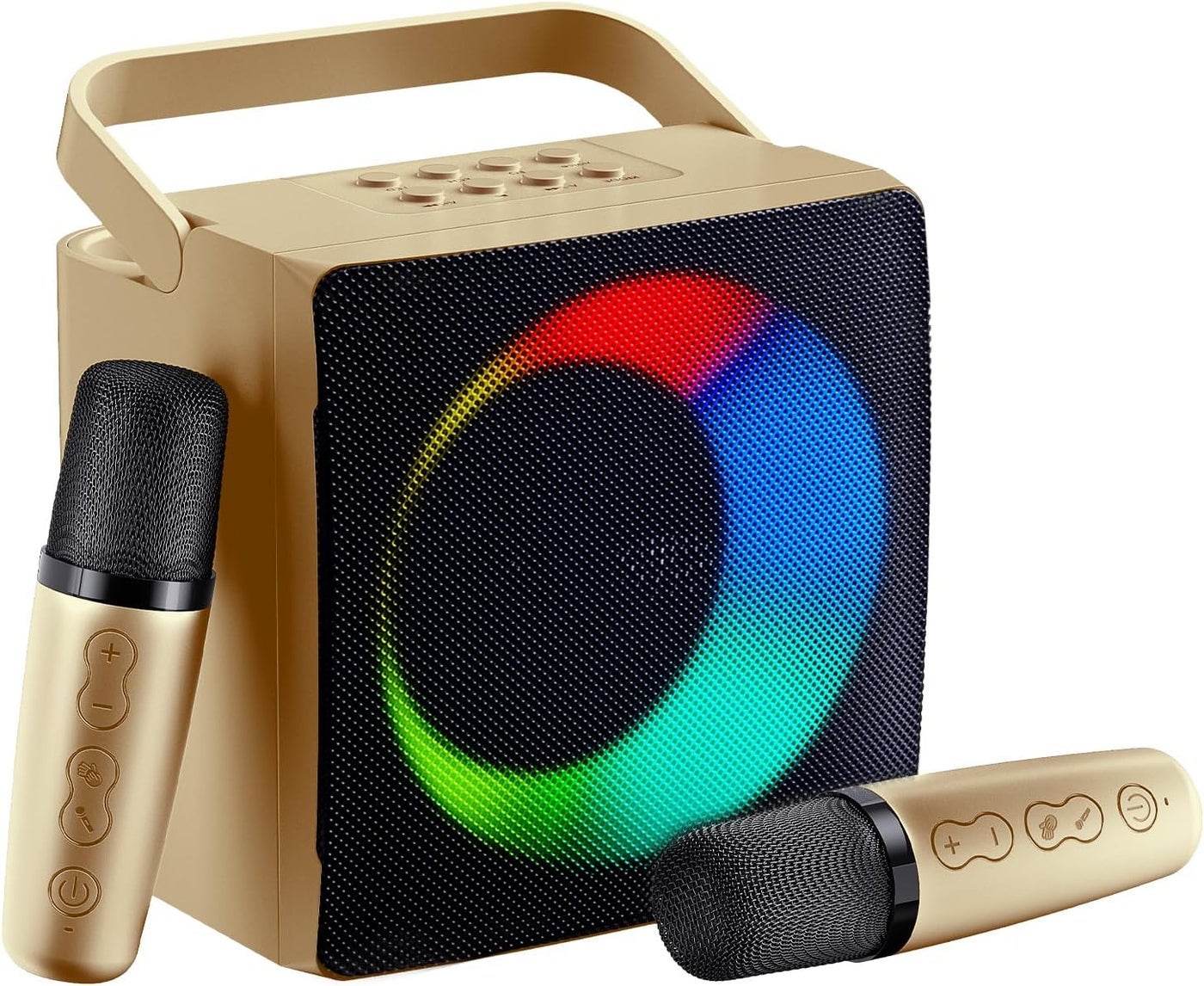 Compare Kids Bluetooth Karaoke Speaker System with 2 Wireless Mics  Portable LED Karaoke Machine for Fun Parties & Events at KSA Price