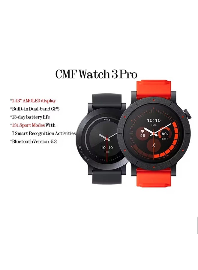 Compare CMF Watch 3 Pro 1.43AMOLED DualBand GPS Bluetooth call IP68 at KSA Price
