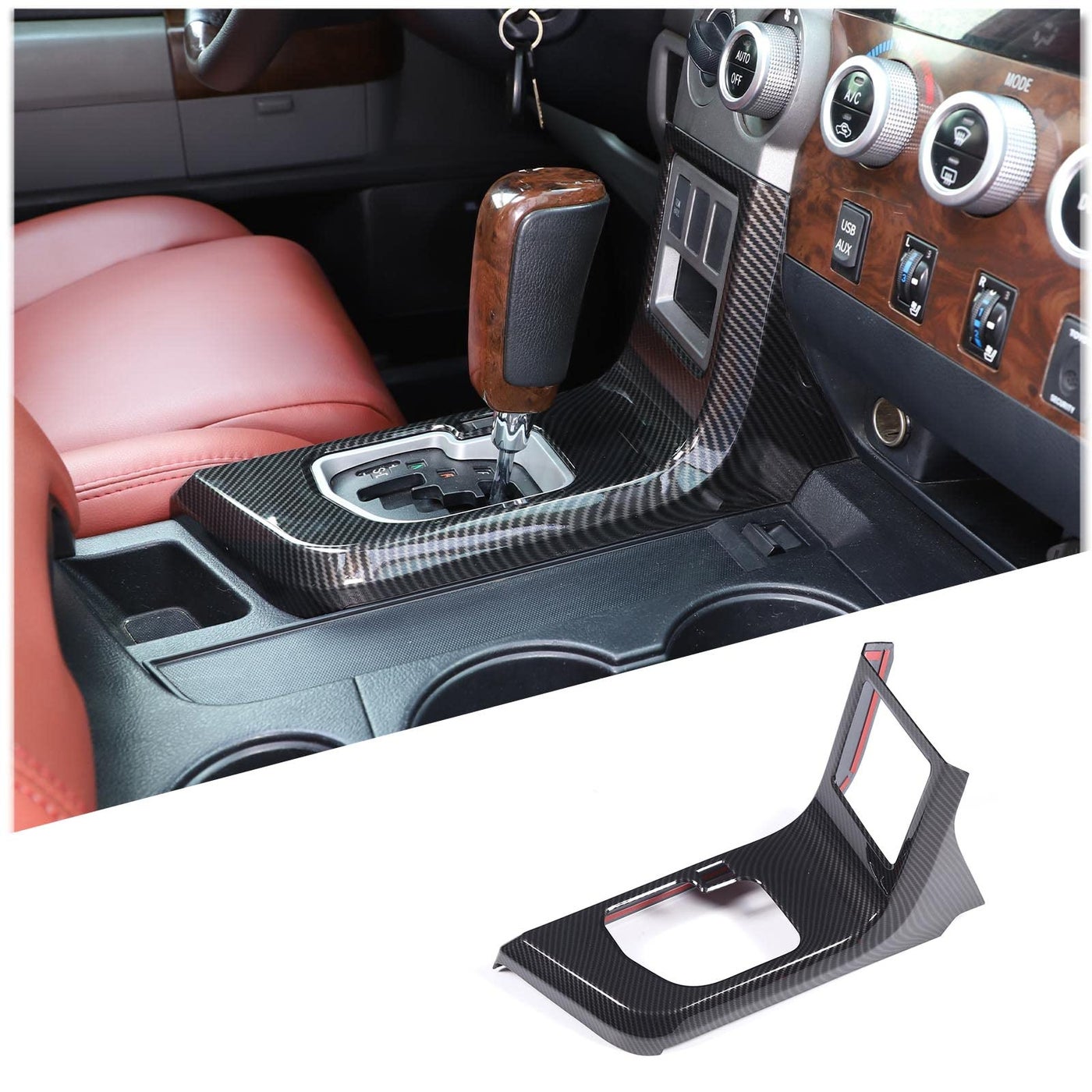 Compare HIRUFAIT Center Console Gear Shift Panel Frame Cover Trim for Toyota Tundra 2007 2008 2009 2010 2011 2012 2013 ABS Material Car Interior Decoriation Accessories Carbon Fiber Pattern at KSA Price