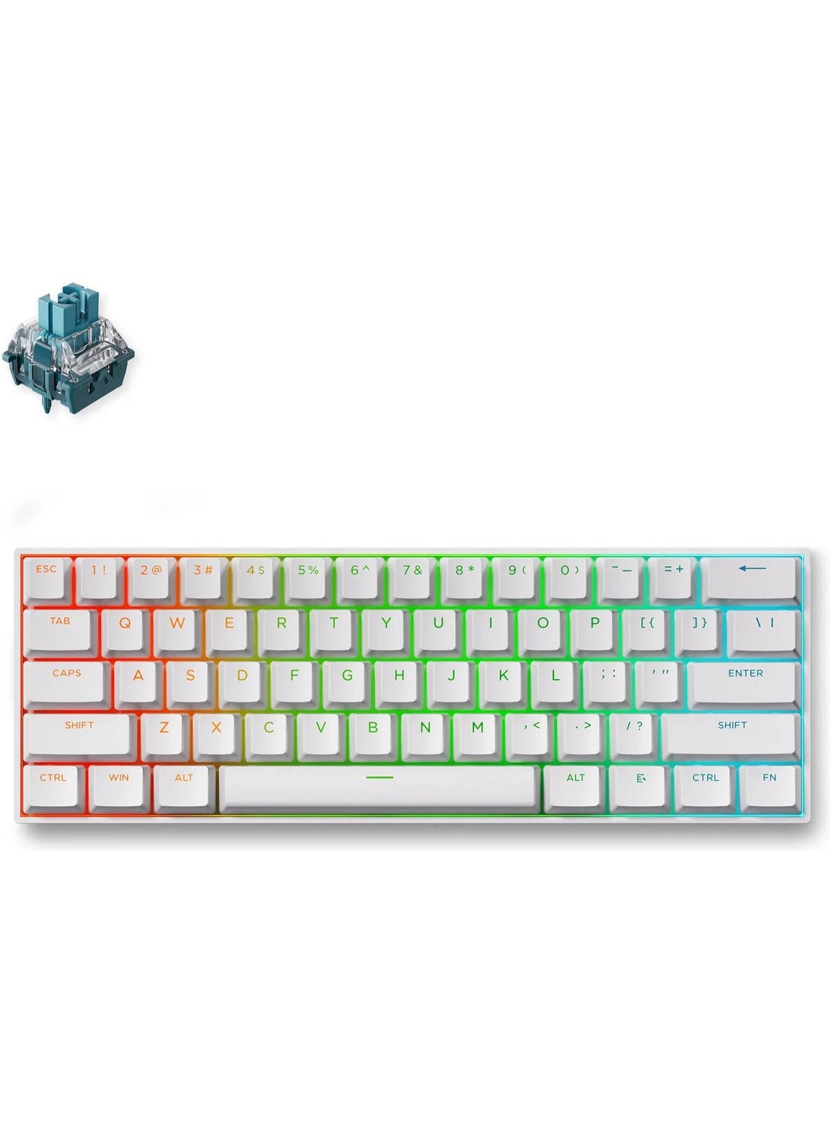 Compare ACE 60 Pro 60% RGB Hall Effect Magnetic Gaming Keyboard, TTC Uranus Standard Magnetic Switches, 8000Hz Polling Rate, 0.1ms Latency, 0.01mm Rapid Trigger, Adjustable 0.13.4mm Actuation, Wired USBC, HotSwappable, White | ACE607A at KSA Price