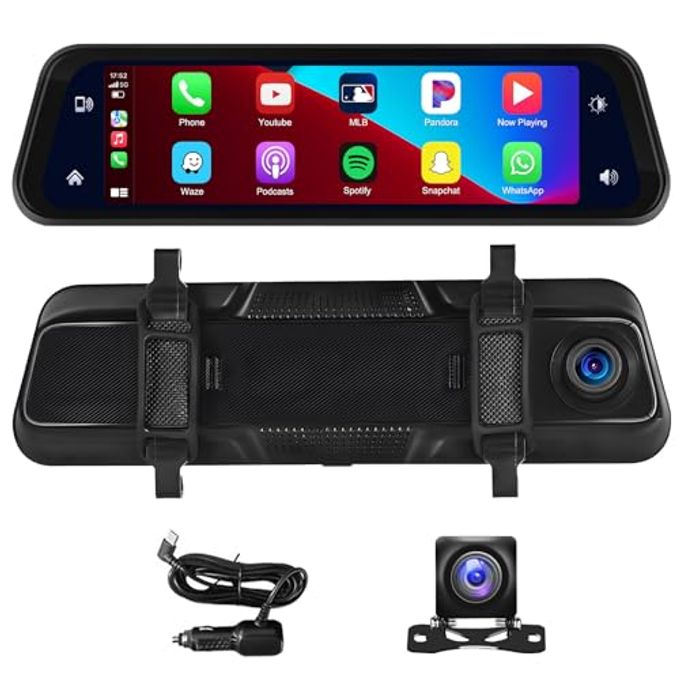 2.5K Rear View Mirror Dash Cam Backup Camera,In-Mirror…