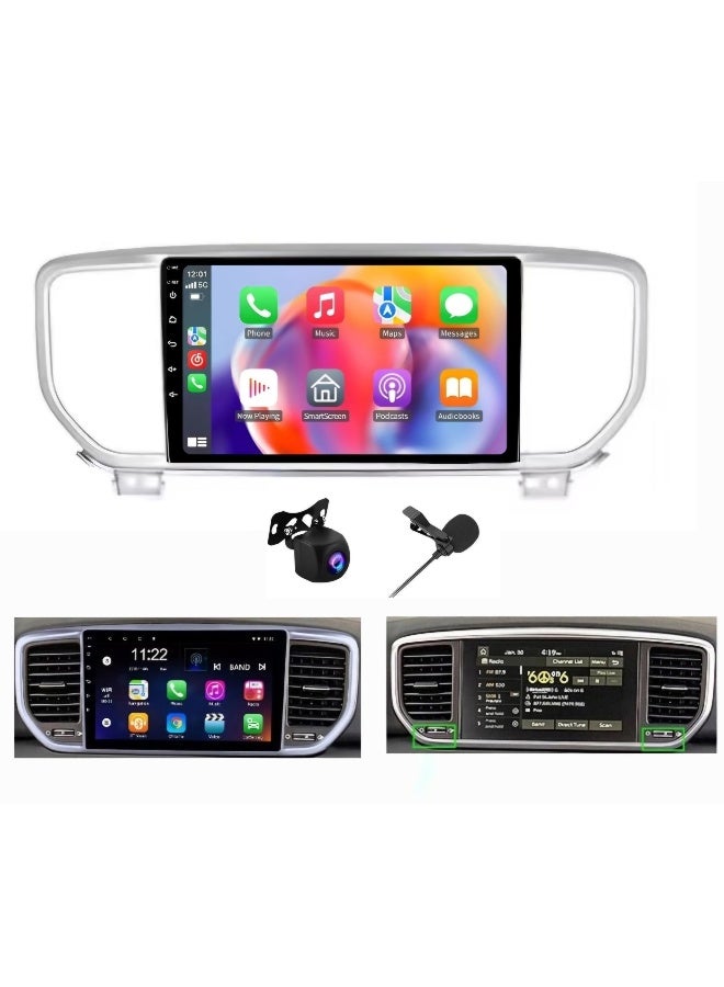 Compare Car Stereo Screen For Kia Sportage Android 2018 2019 2020 2021 2022 With Apple Carplay Android Auto Wireless WiFi DSP FM AM BT AHD Camera Included Fast Interface 8GB RAM 128GB ROM 8 CORE at KSA Price