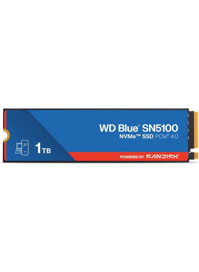 Compare Blue SN5100 1TB NVMe Internal SSD, PCIe Gen4 x4 M.2 2280, Up to 7,100 MBs Read & 6,700 MBs Write, QLC NAND, DRAMless, 600 TBW Endurance, SingleSided Design, UltraFast Gaming & Content Creation Storage | WDS100T5B at KSA Price
