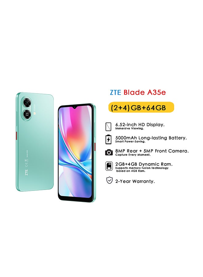 Compare Blade A35e Dual SIM Ice Green 2GB+4GB RAM 64GB 4G  Middle East Version at KSA Price