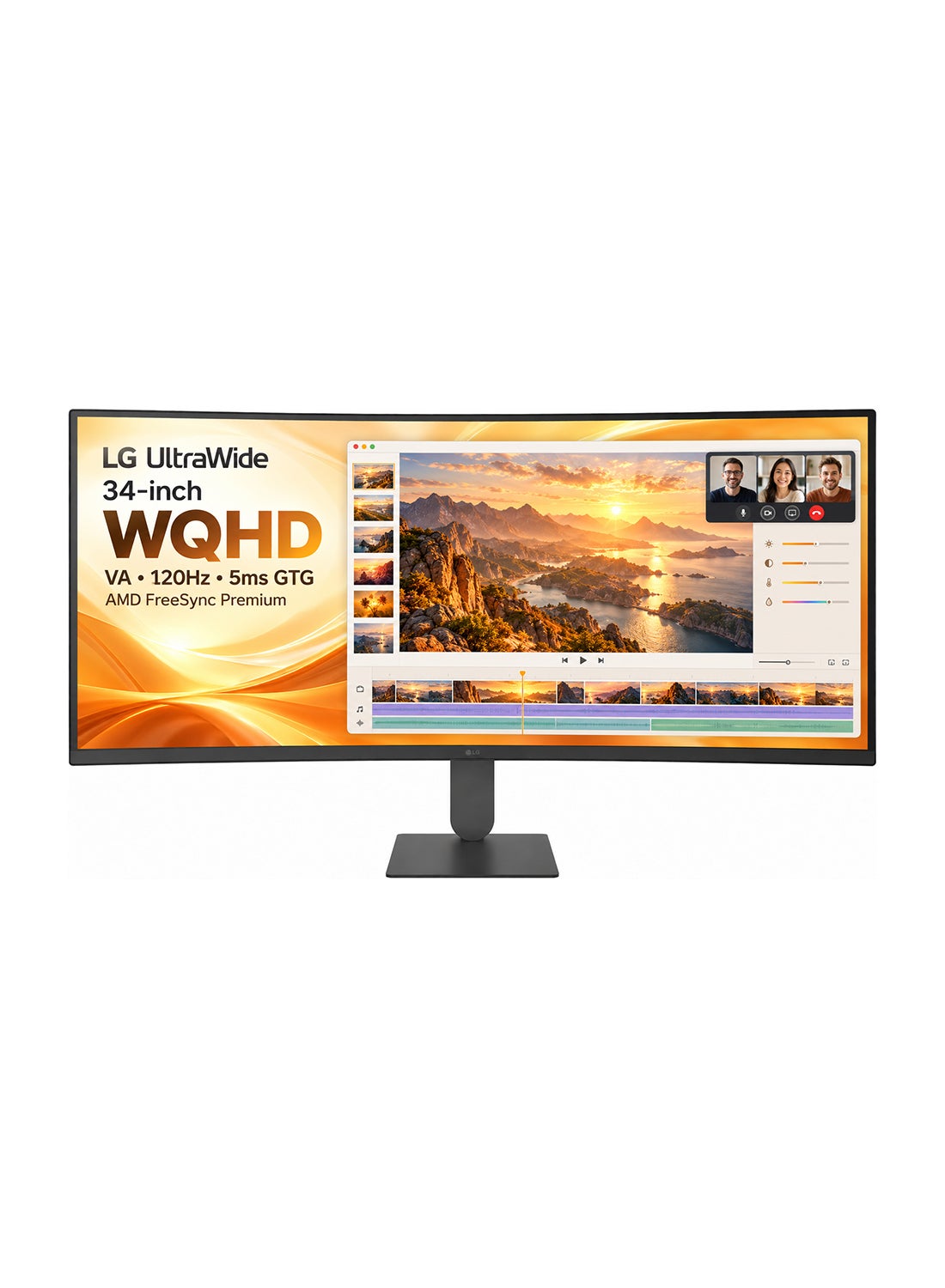 Compare 34 inch UltraWide Monitor, VA Display, WQHD Resolution, 120Hz Refresh Rate, 5ms GTG Response Time, AMD FreeSync Premium, Black Stabilizer, Adjustable Screen, Black | 34U601BB black at KSA Price