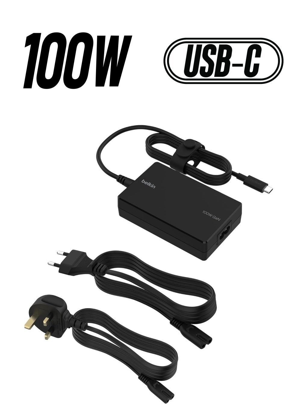 Compare Connect 100W USBC Core GaN Power Adapter, FastCharging Adapter with Universal USBC Compatibility, 100W Power Delivery, UK and EU Power Cords for Gaming, MacBook, PC Laptops, And Chromebook Black at KSA Price