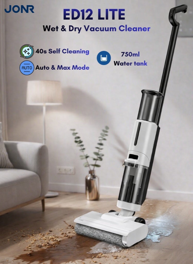 Compare ED12 Lite Wet Dry Vacuum Cleaner, Cordless Vacuum Mop with SelfCleaning, Single Edge Cleaning, Lightweight for Hard Floors & Pet Hair, AntiTangle Design at KSA Price