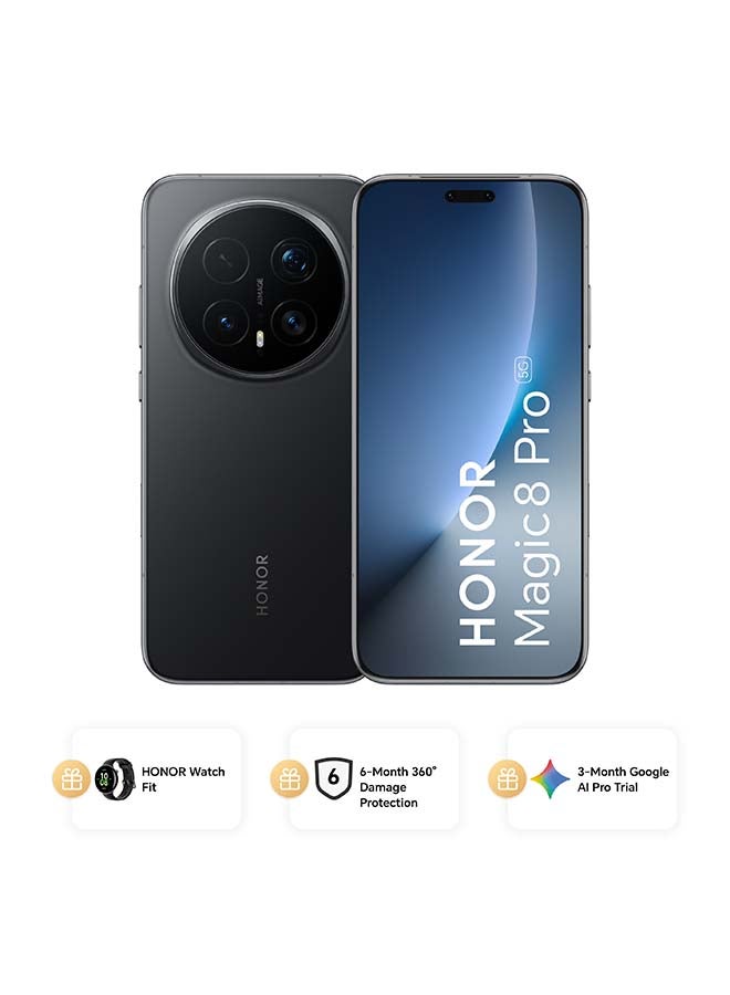 Compare Magic 8 Pro Dual SIM 5G Black 16GB RAM 1TB With Free Watch Fit, 6 Month 360° Damage Protection Insurance and 3 Month Google AI Pro Trial  Middle East Version at KSA Price