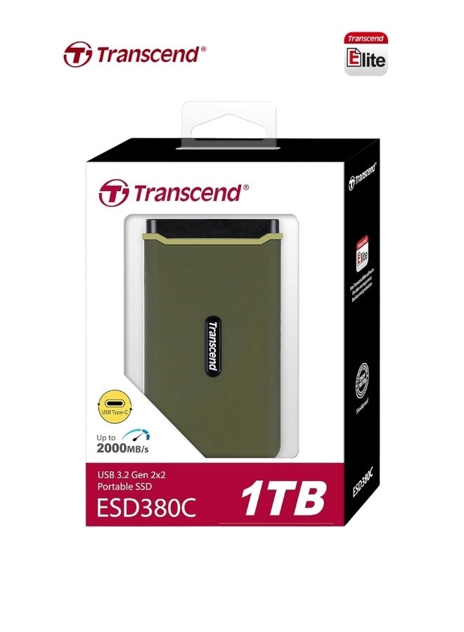 Compare ESD380C Rugged Portable 1TB External SSD USB 3.2 Gen 2x2 | Compact Design | 20Gbps Speed | ShockProof | for PS5 Xbox Laptpo Desktop Iphone Android Smartphones 1 TB at KSA Price
