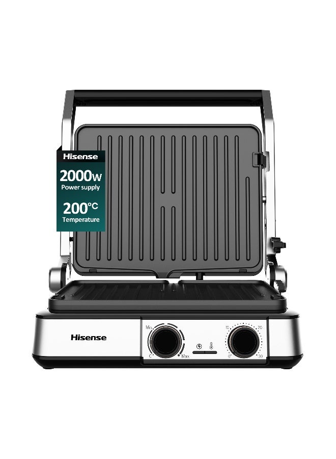 Compare 2000w Sandwich Maker, 2 Slides Reversible Plate, Adjustable Temperature, Lock System for Easy Storage, Nonstick Coating Plate, 180°Open Grill H181CG01 Black 2000 W H181CG01 Black at KSA Price