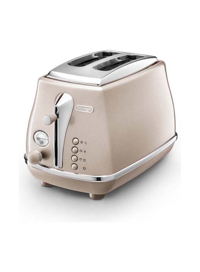 Compare Icona Capitals Vintage Style 2 Slice Toaster, 6 Browning Levels, 2 Extra Wide Bread Slots, Defrost And Reheat Functions, Removable Crumb Tray 2 Slices 900 W CTOT2003.BG Beige at KSA Price