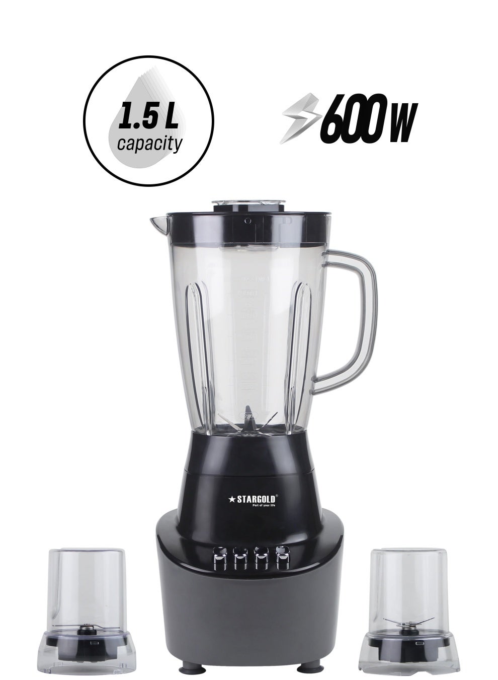 Compare Juicer & Blender 3 in 1 Strong Unbreakable Jug 1.5L And 600W Powerful Motor For Efficient And Fine Blending at KSA Price